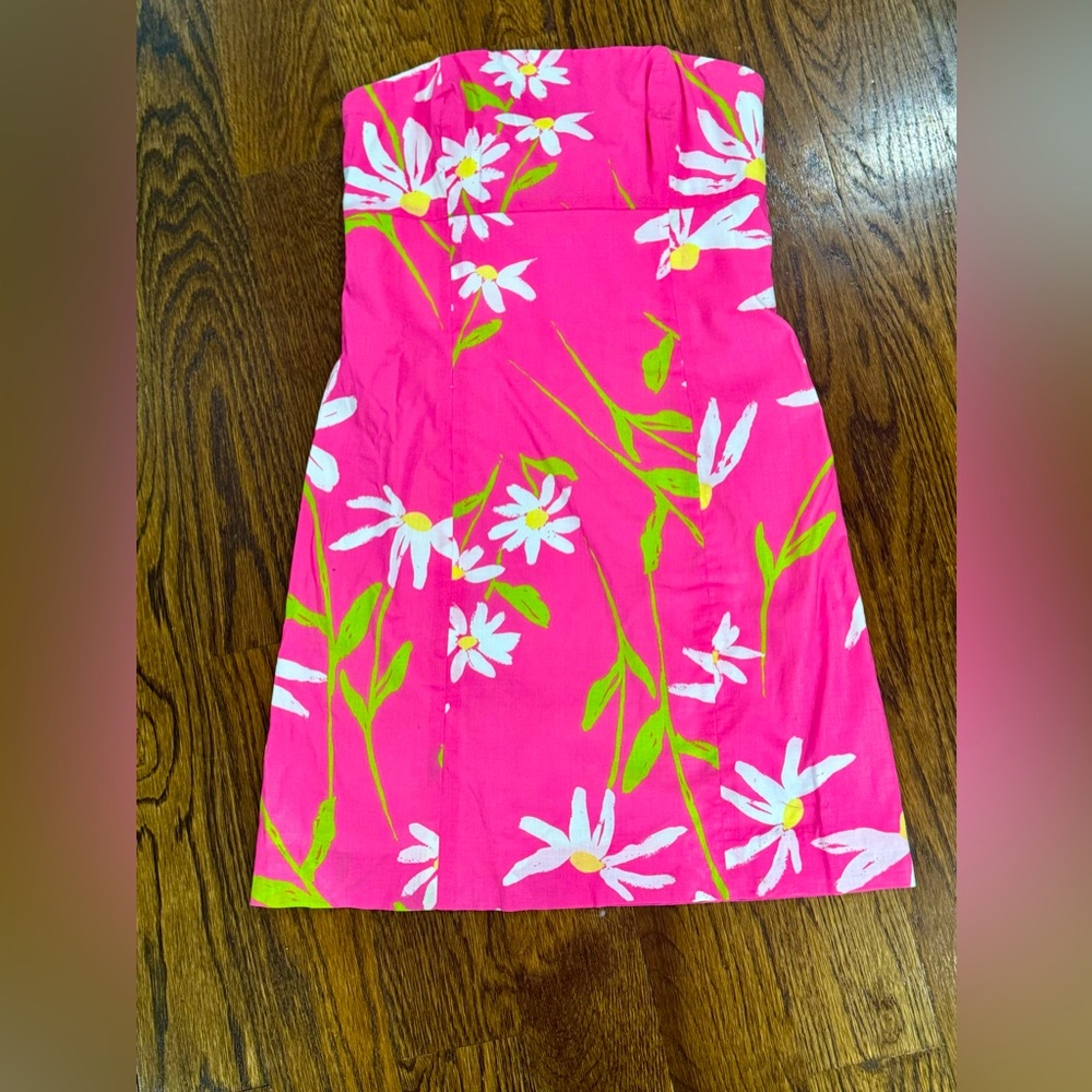 Lilly Pulitzer Pink Strapless Floral Sundress